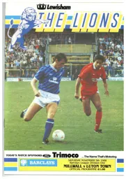 Programme: Millwall vs Luton Town FC (5th Nov 1988)