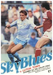 Programme: Coventry City vs Luton Town FC (12th Nov 1988)