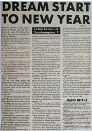 Match Report: Luton Town FC vs Southampton (2nd Jan 1989)