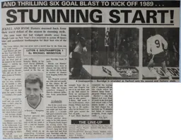 Match Report: Luton Town FC vs Southampton (2nd Jan 1989)