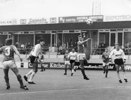 Mick Harford`s header puts Town 1-0 up in the second minute