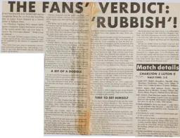 Match Report: Charlton Athletic vs Luton Town FC (14th Jan 1989)