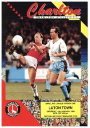 Programme: Charlton Athletic vs Luton Town FC (14th Jan 1989)