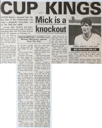 Match Report: Southampton vs Luton Town FC (25th Jan 1989)