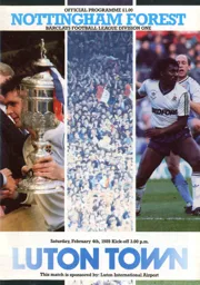 Programme: Luton Town FC vs Nottingham Forest (4th Feb 1989)