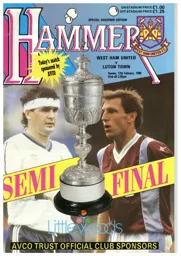 Programme: West Ham United vs Luton Town FC (12th Feb 1989)