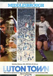 Programme: Luton Town FC vs Middlesbrough (18th Feb 1989)