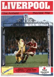 Programme: Liverpool vs Luton Town FC (14th Mar 1989)