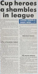 Match Report: Luton Town FC vs Sheffield Wednesday (18th Mar 1989)