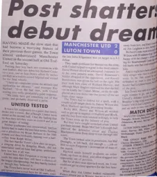 Match Report: Manchester United vs Luton Town FC (25th Mar 1989)