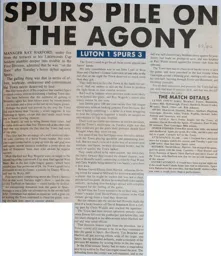 Match Report: Luton Town FC vs Tottenham Hotspur (28th Mar 1989)