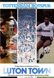 Programme: Luton Town FC vs Tottenham Hotspur (28th Mar 1989)