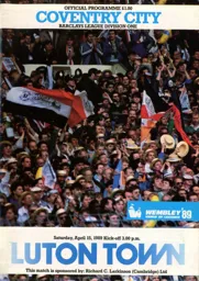Programme: Luton Town FC vs Coventry City (15th Apr 1989)