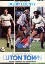 Programme: Luton Town FC vs Derby County (29th Apr 1989)