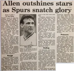 Match Report: Tottenham Hotspur vs Luton Town FC (19th Aug 1989)
