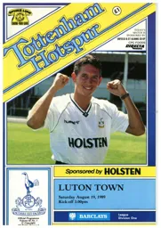 Programme: Tottenham Hotspur vs Luton Town FC (19th Aug 1989)