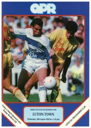 Programme: Queens Park Rangers vs Luton Town FC (30th Aug 1989)