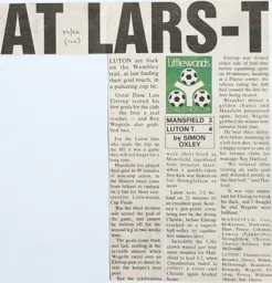 Match Report: Mansfield Town vs Luton Town FC (19th Sep 1989)
