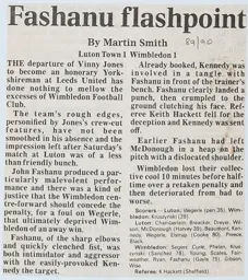 Match Report: Luton Town FC vs Wimbledon (23rd Sep 1989)