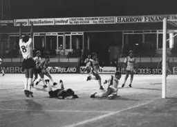 Roy Wegerle with arms raised opens the scoring