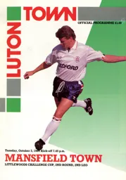 Programme: Luton Town FC vs Mansfield Town (3rd Oct 1989)