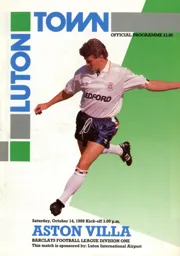 Programme: Luton Town FC vs Aston Villa (14th Oct 1989)
