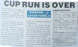 Match Report: Everton vs Luton Town FC (24th Oct 1989)