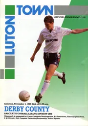 Programme: Luton Town FC vs Derby County (4th Nov 1989)