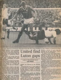 Match Report: Luton Town FC vs Manchester United (18th Nov 1989)