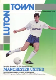 Programme: Luton Town FC vs Manchester United (18th Nov 1989)