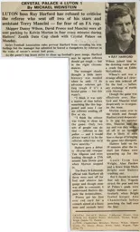 Match Report: Crystal Palace vs Luton Town FC (27th Nov 1989)