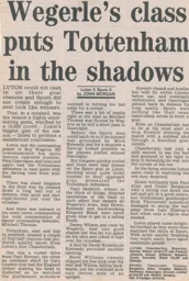 Match Report: Luton Town FC vs Tottenham Hotspur (2nd Dec 1989)