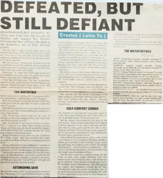 Match Report: Everton vs Luton Town FC (1st Jan 1990)