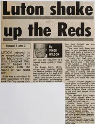 Match Report: Liverpool vs Luton Town FC (13th Jan 1990)