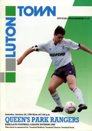 Programme: Luton Town FC vs Queens Park Rangers (20th Jan 1990)