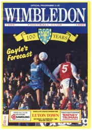 Programme: Wimbledon vs Luton Town FC (14th Feb 1990)