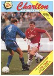 Programme: Charlton Athletic vs Luton Town FC (19th Feb 1990)