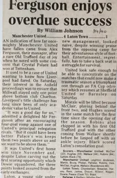 Match Report: Manchester United vs Luton Town FC (3rd Mar 1990)