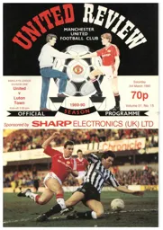 Programme: Manchester United vs Luton Town FC (3rd Mar 1990)