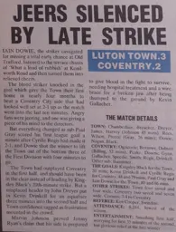 Match Report: Luton Town FC vs Coventry City (7th Mar 1990)