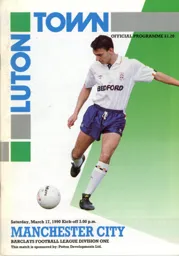 Programme: Luton Town FC vs Manchester City (17th Mar 1990)