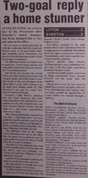 Match Report: Luton Town FC vs Everton (14th Apr 1990)
