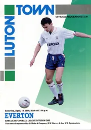 Programme: Luton Town FC vs Everton (14th Apr 1990)