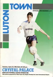 Programme: Luton Town FC vs Crystal Palace (28th Apr 1990)