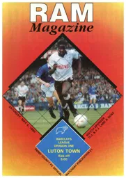 Programme: Derby County vs Luton Town FC (5th May 1990)