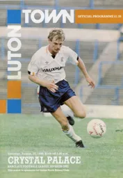 Programme: Luton Town FC vs Crystal Palace (25th Aug 1990)