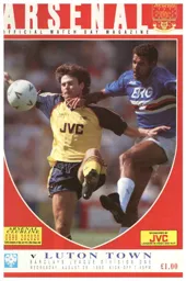 Programme: Arsenal vs Luton Town FC (29th Aug 1990)