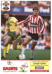 Programme: Southampton vs Luton Town FC (1st Sep 1990)