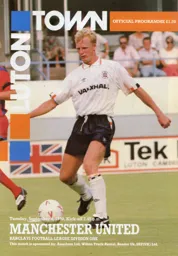 Programme: Luton Town FC vs Manchester United (4th Sep 1990)
