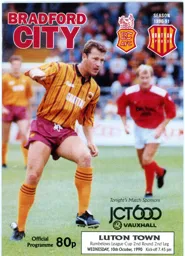 Programme: Bradford City vs Luton Town FC (10th Oct 1990)